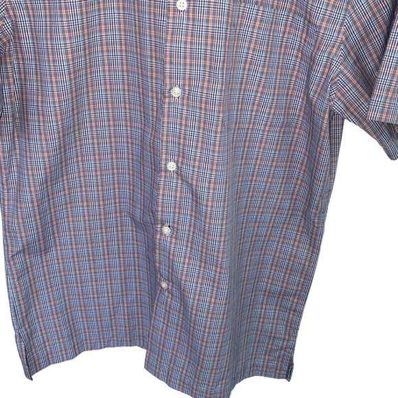 Joseph & Feiss Men's Short Sleeve Non-Iron Blue Plaid Button Down Shirt Size M - Picture 3 of 9